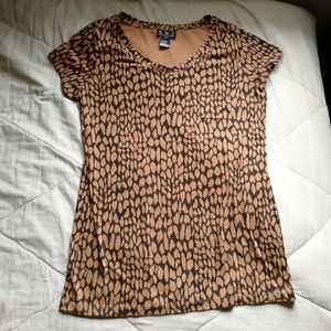 NWD Animal print crew neck short sleeve pocket t-shirt cotton Small
